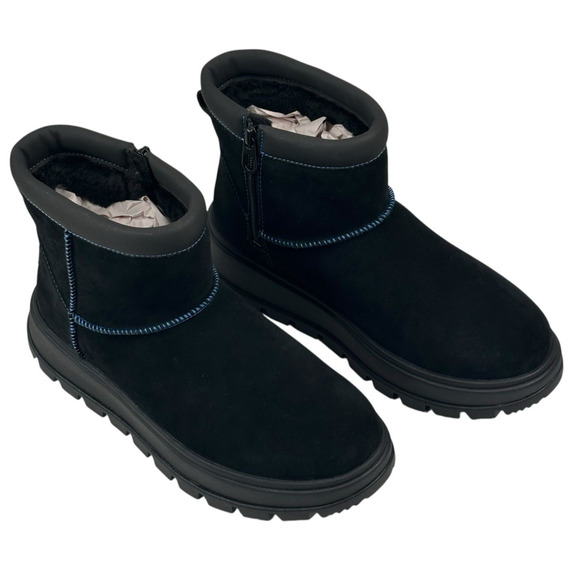 Koolaburra by UGG Koola Mini Hybrid Waterproof Black Suede Boots Womens 8 New - Picture 1 of 12